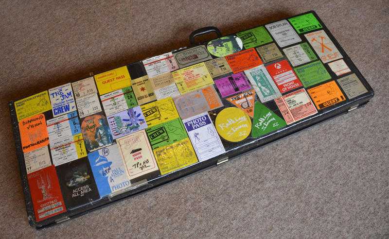 80s and 90s rare concert PASSES on electric guitar case