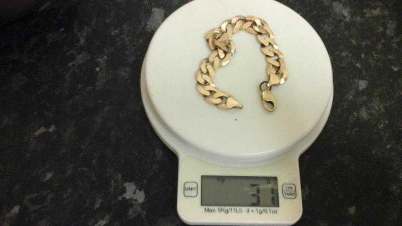 9ct gold chunky bracelet curb links