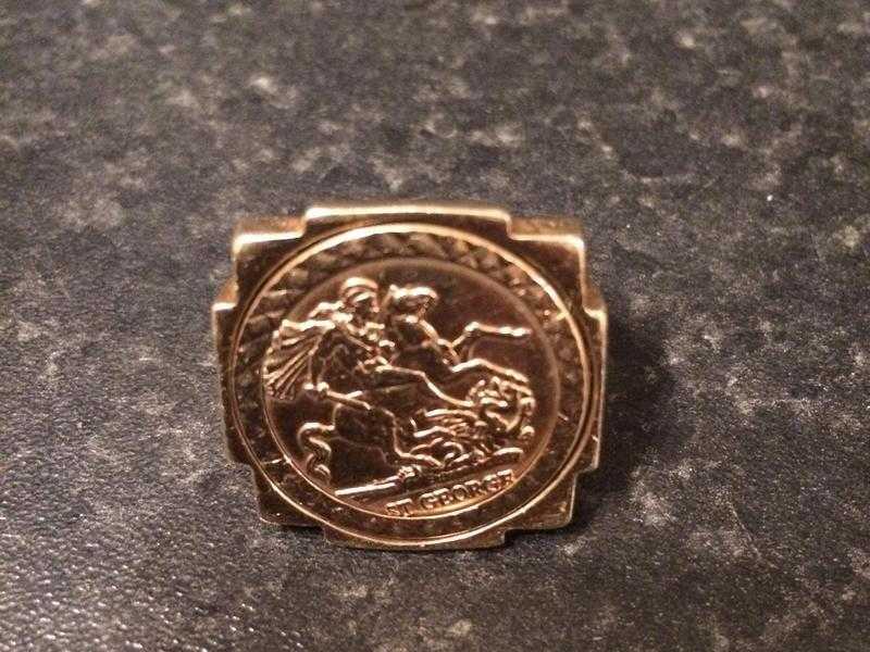 9ct Solid Gold Half Sovereign Mounted into a solid 9ct Gold Ring