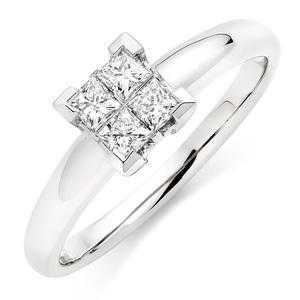 9ct white gold diamond Engagement ring SIZE O