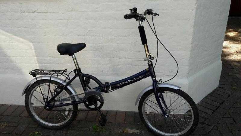 A Blue Apollo Fold Up Bicycle