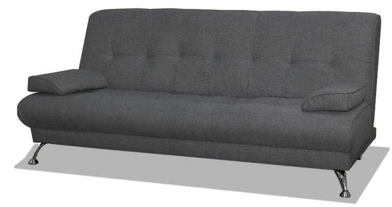 A Brand New Modern Italian Sofa Bed Futon in Grey Fabric