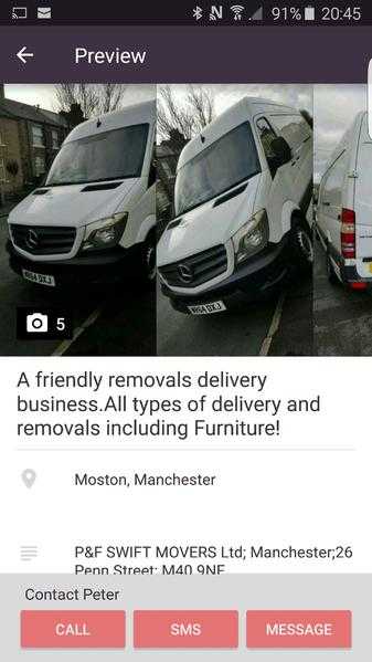 A friendly removals delivery business.All types of delivery and removals including Furniture