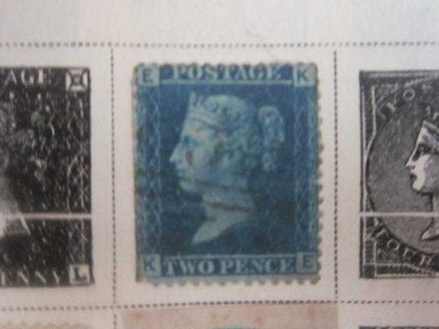 a gb 2  pence dark all blue 1858-64 letters ke in corners well centred very good condition