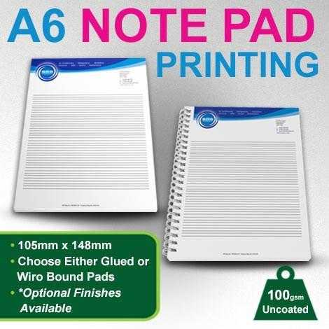 A6 Notepads Printing