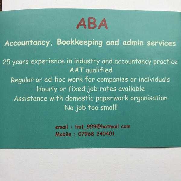 Accountancy, bookkeepers and admin services