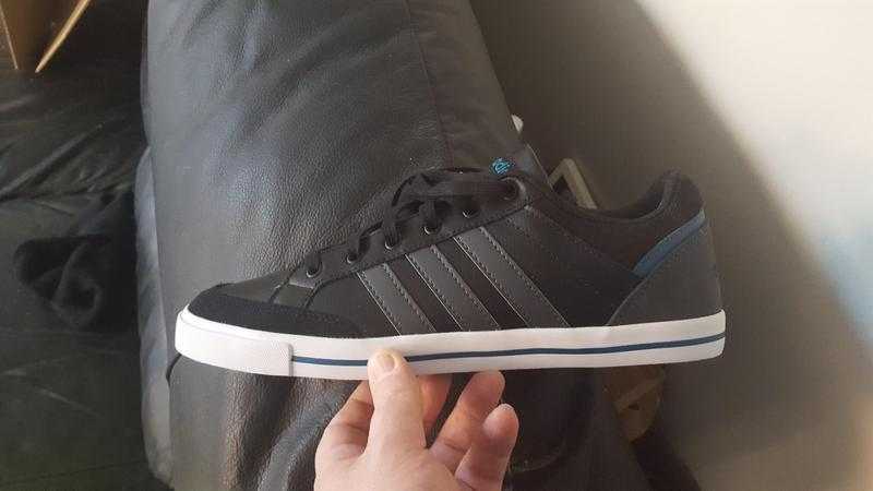 Adidas Neo black with grey stripe trainers