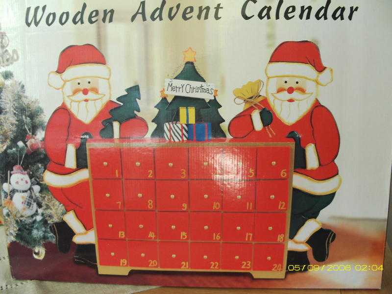 ADVENT WOODEN  CHRISTMAS CALENDER 24 BOXES NEW NEW