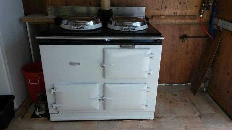 AGA Cooker White Enamel 2 Oven, Oil fired