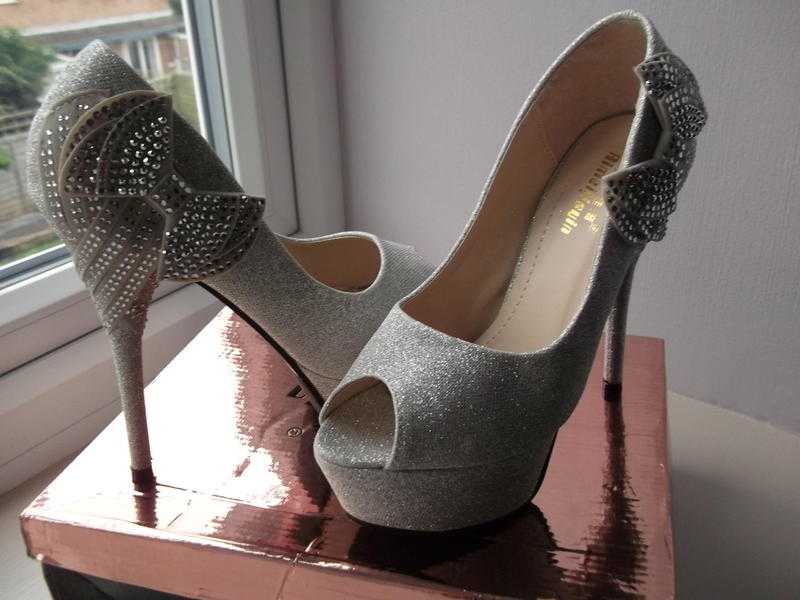 AIMEIJIAYIN SilverDiamante High Heel Court Shoes