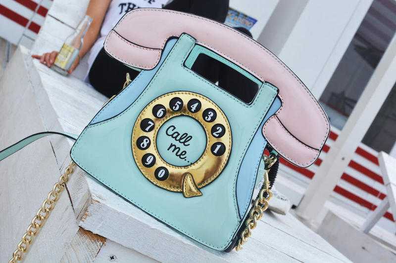 Aldo quotCall mequot pastel telephone shaped handbag