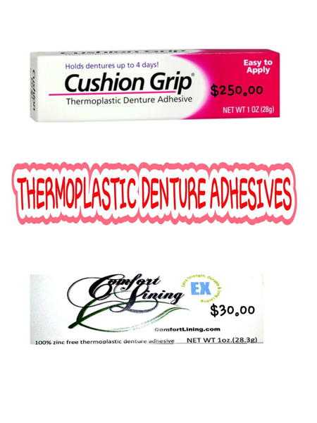 Alternative to Cushion Grip thermoplastic adhesive for dentures