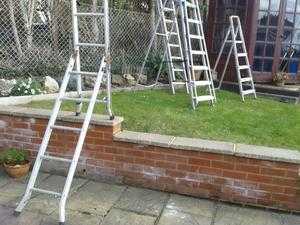 Aluminium heavy duty double extendable ladder