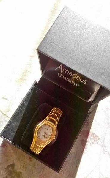 Amadeus Ladies Gold Plated Bracelet Watch