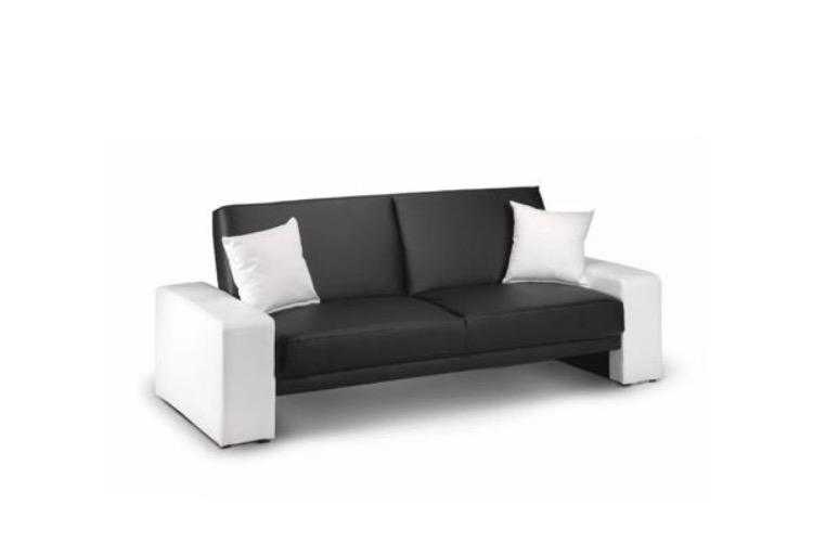 Amazing Cuba Supra Sofa Bed Futon Black amp White Faux Leather