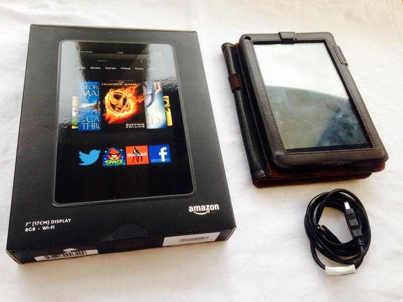 Amazon Kindle Fire 8GB Wi-Fi and case