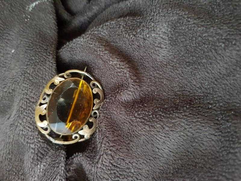 Amber brooch-Edwardian