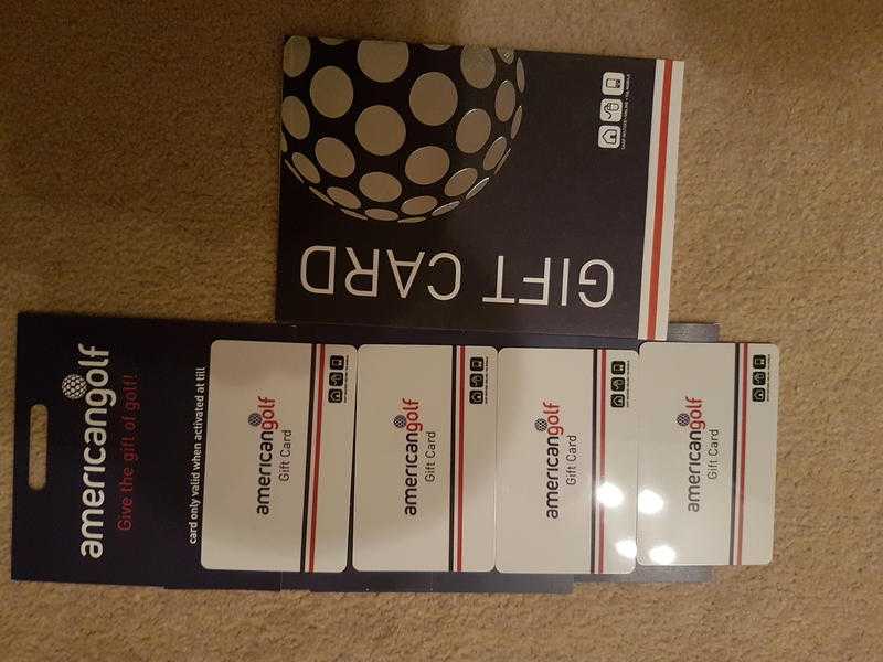 American Golf Gift Cards x4 to the total value of 105