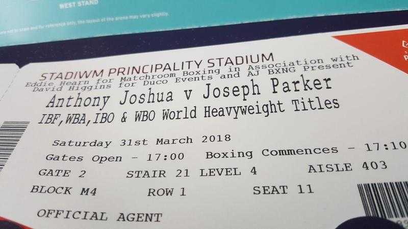 ANTHONY JOSHUA V JOSEPH PARKER TICKET