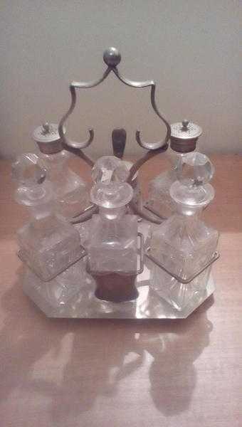 Antique 6 piece condiment set