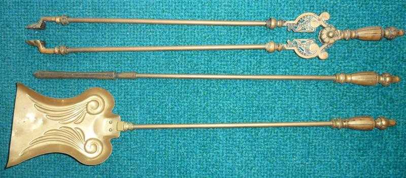 Antique Brass Fire Irons