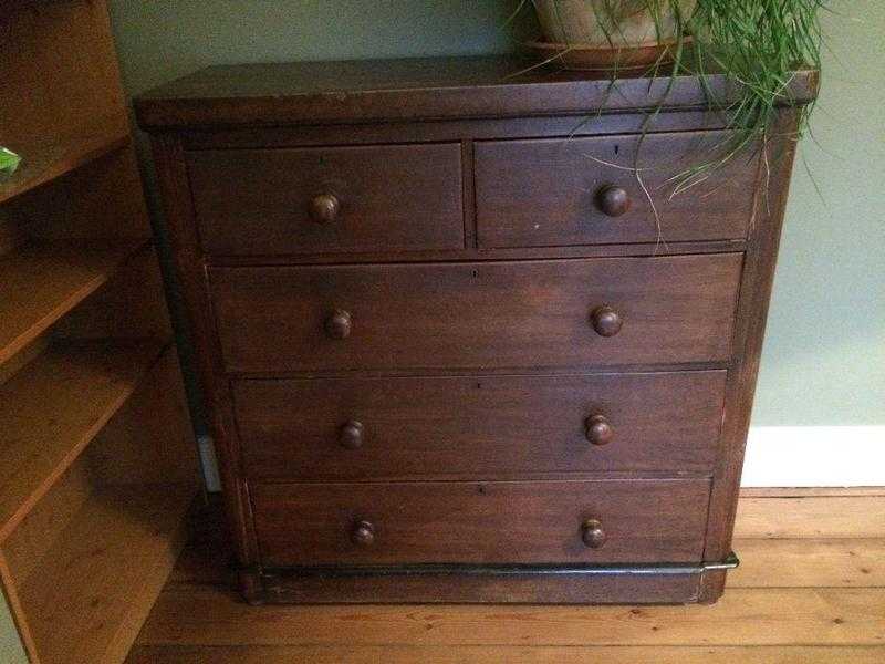 Antique Chest of Drawers - 5 Drawer - Solid Piece