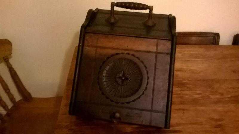 Antique coal scuttle.