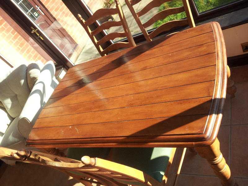 Antique distressed pine style table and chairs