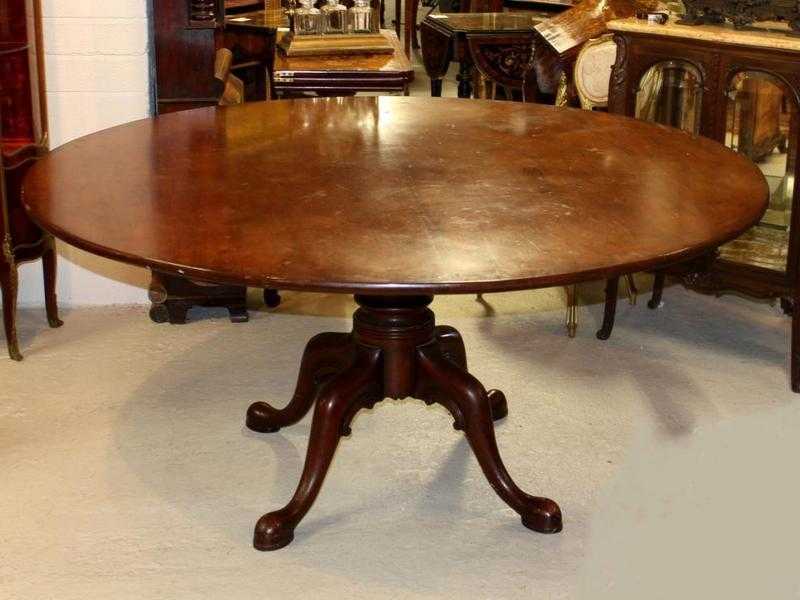 Antique Georgian Round Mahogany Dining Table Tilt Top