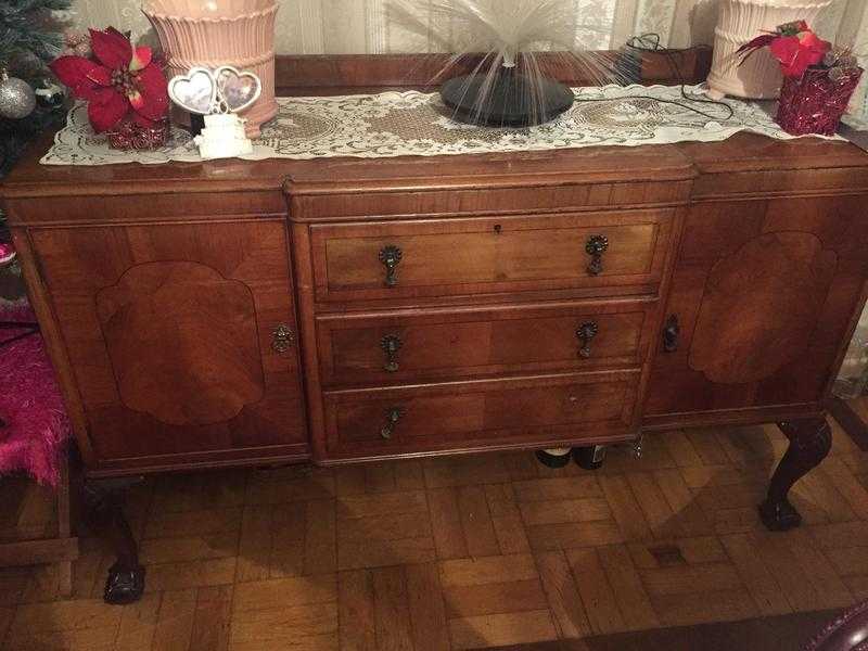 Antique Large Beech Sideboard,cabriole legs,claw and ball feet,cupboards,drawers