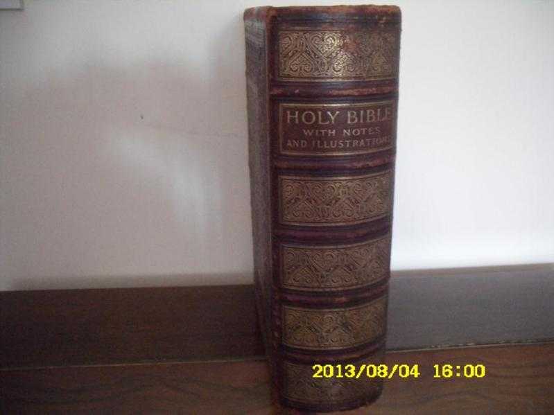 ANTIQUE LEATHER BOUND FAMILY BIBLE