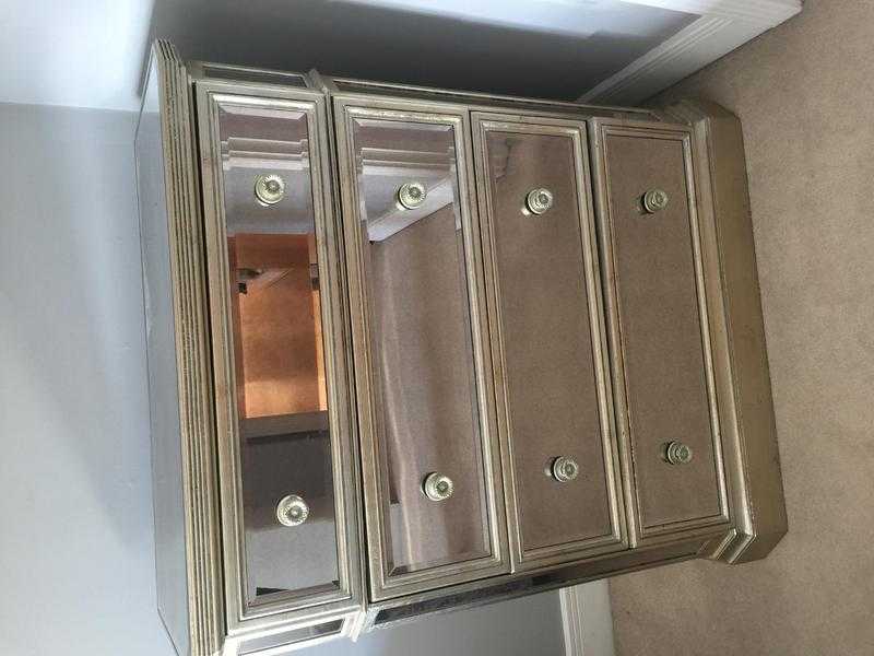 Antique look Mirrored ChestDrawers x2