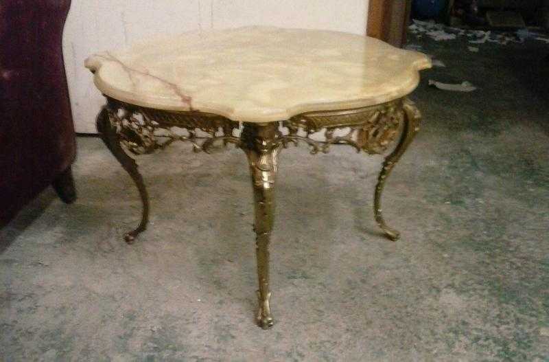 Antique onyx and gilt low table beautiful piece of furniture