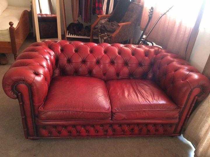 Antique Oxblood Leather Chesterfield