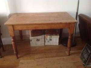 Antique pine table desk or kitchen