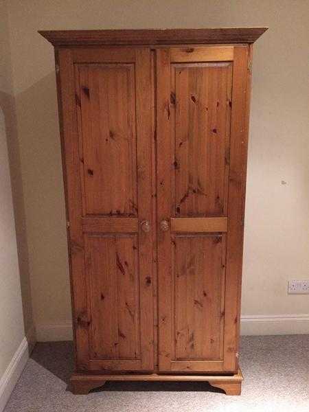 Antique Pine Wardrobe with 2 Doors