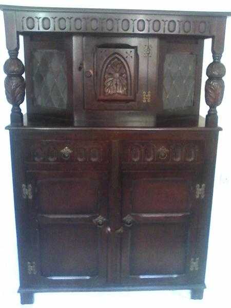 antique priory oak court cupboard