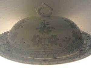 Antique silver butter dish with lid