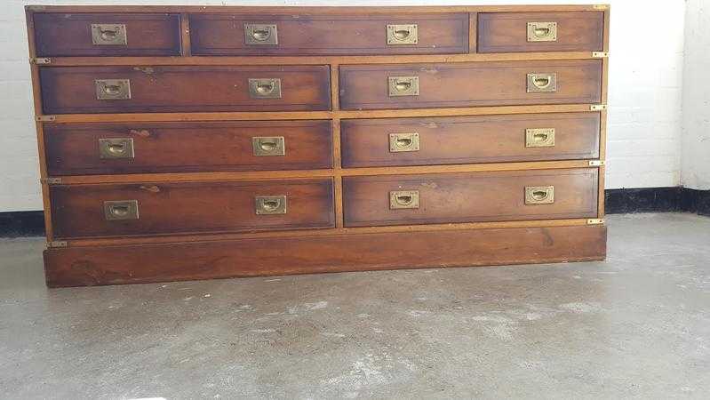 ANTIQUE SOLID WOOD CHEST of DRAWERS ..