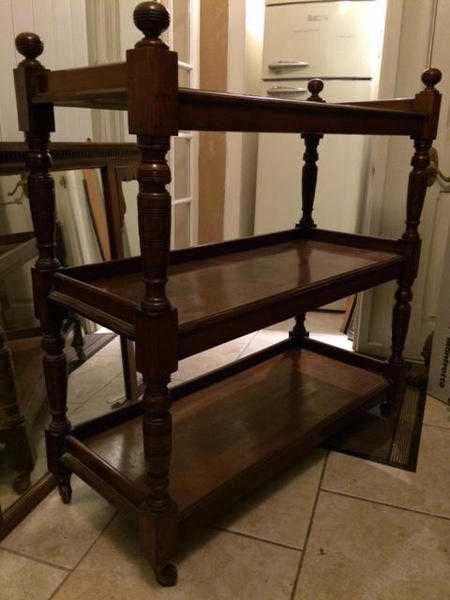 Antique Victorian Mahogany Serving Trolley