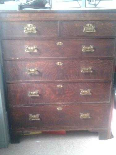 Antique Victorian Oak Large Chest of Drawers