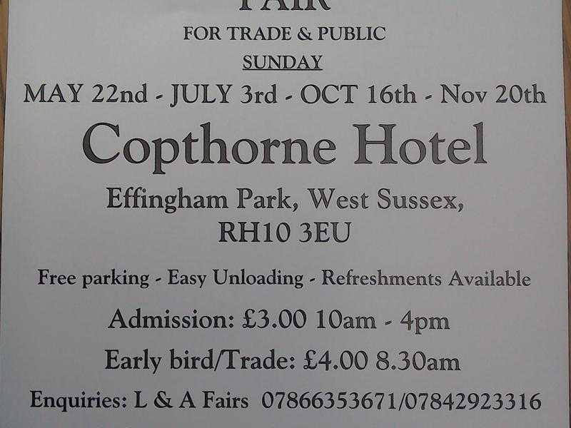 ANTIQUE - VINTAGE FAIR. COPTHORNE HOTEL, WEST SUSSEX.