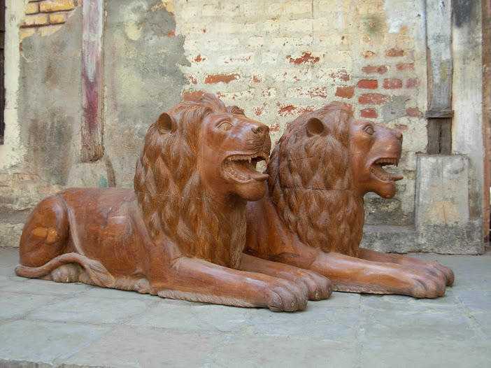 Antiques Wooden Lion