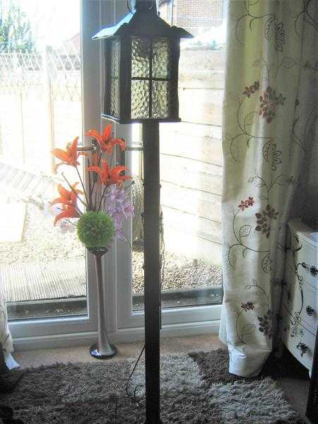 antiue oak working ajustable lantern lamp