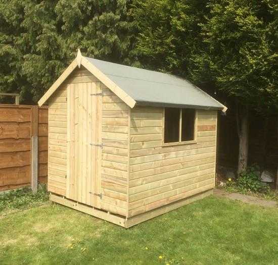 Apex 8 X 6 Tanalised Garden Sheds available NEW