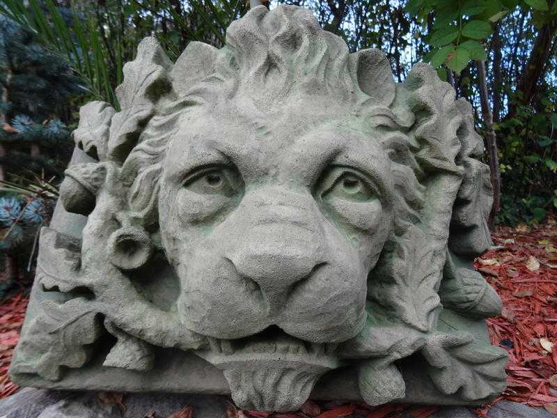 Architectural French Style Large Stone Lion Head Spout Plaque Water Feature