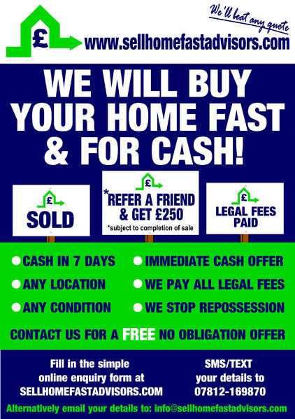 Are you in need of a fast sale of your property