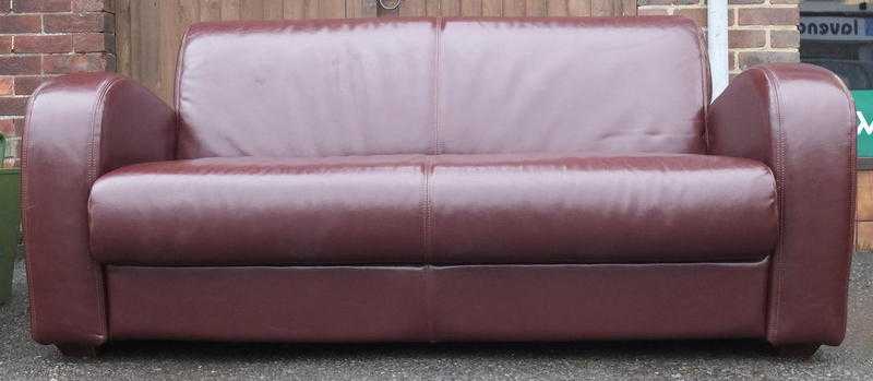 Art Deco Style Leather Sofa.