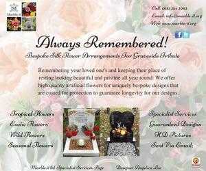 Artificial Silk Flower Arrangements For Graveside Tribute