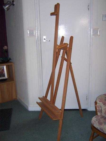 Artists lyre easel by Mabef - excellent condition -  will take a canvas 49quot high